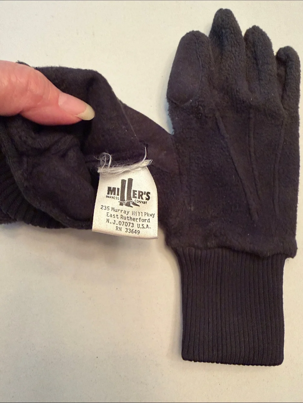 Women’s Black Deer Skin Leather and Fleece Winter Gloves - Pair Horseback riding